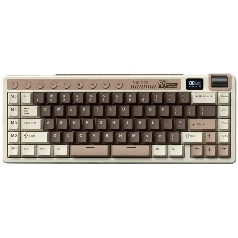 ROYAL KLUDGE RK M70 Mocha Grey Gaming Keyboard Cream switch - 1