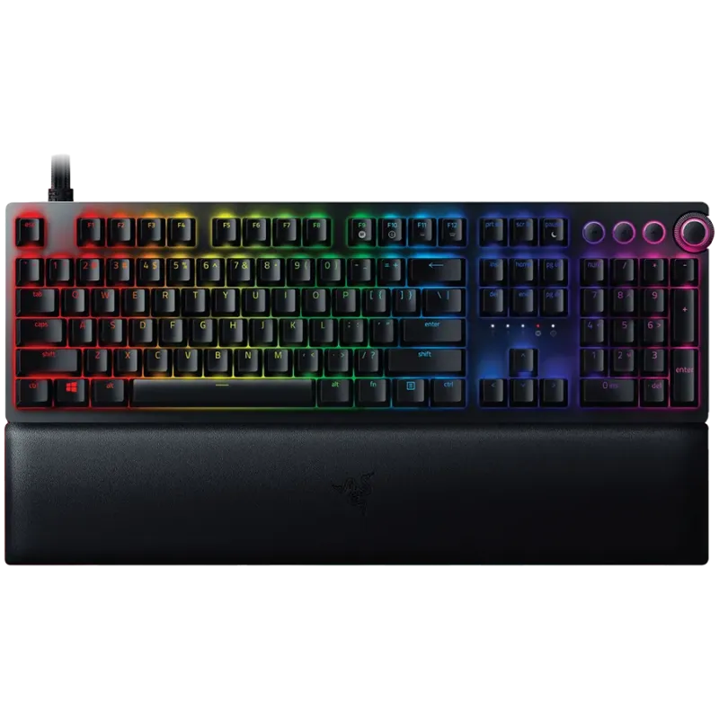 Razer Huntsman V2 Analog (Analog Switch), Optical Gaming Keyboard, US Layout, Doubleshot PBT Keycaps, Sound Dampening Foam, Raze