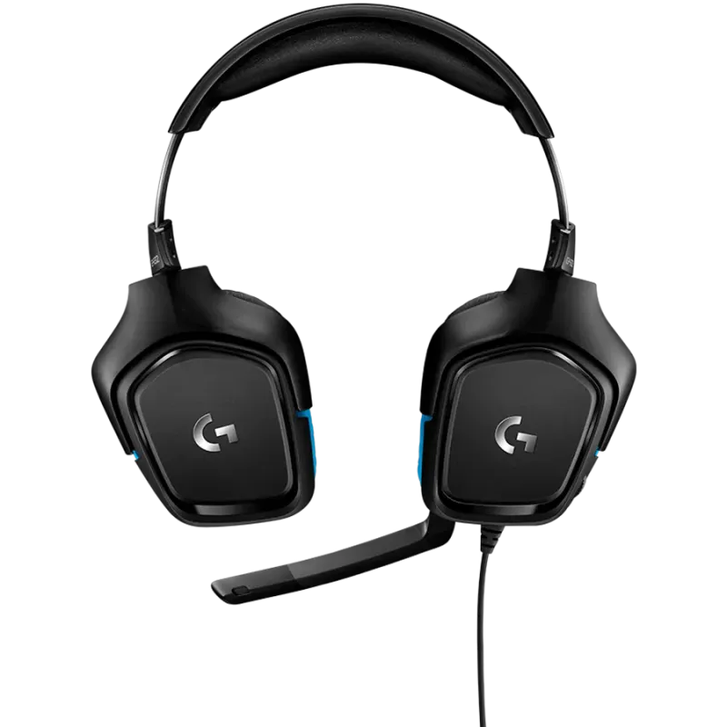 LOGITECH G432 Wired Gaming Headset 7.1 - LEATHERETTE - BLACK/BLUE - USB - 1