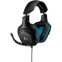 LOGITECH G432 Wired Gaming Headset 7.1 - LEATHERETTE - BLACK/BLUE - USB - 4