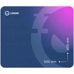 Lorgar Main 135, Gaming mouse pad, High-speed surface, Purple anti-slip rubber base, size: 500mm x 420mm x 3mm, weight 0.41kg - 