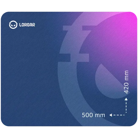 Lorgar Main 135, Gaming mouse pad, High-speed surface, Purple anti-slip rubber base, size: 500mm x 420mm x 3mm, weight 0.41kg - 