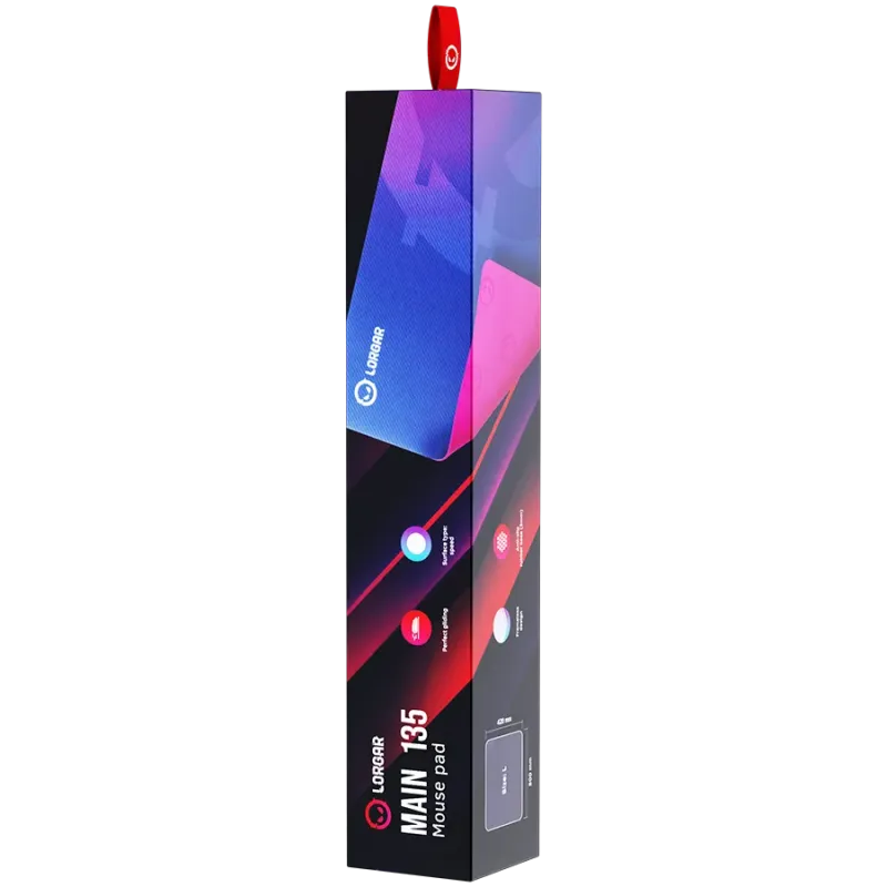 Lorgar Main 135, Gaming mouse pad, High-speed surface, Purple anti-slip rubber base, size: 500mm x 420mm x 3mm, weight 0.41kg - 