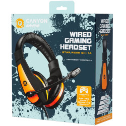 CANYON Star Raider GH-1A, Gaming headset 3.5mm jack with adjustable microphone and volume control, with 2in1 3.5mm adapter, cabl
