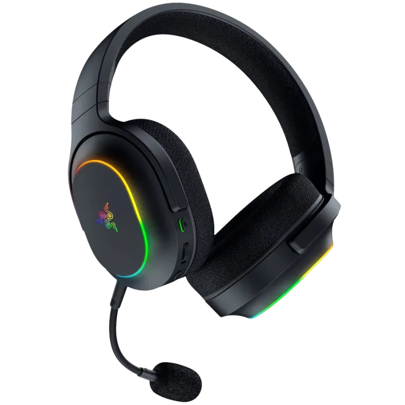 Razer Barracuda X Chroma, Gaming Headset, Black, Oval Ear Cushions, 2.4 GHz Wireless / Bluetooth, Breathable Fabric with Memory 