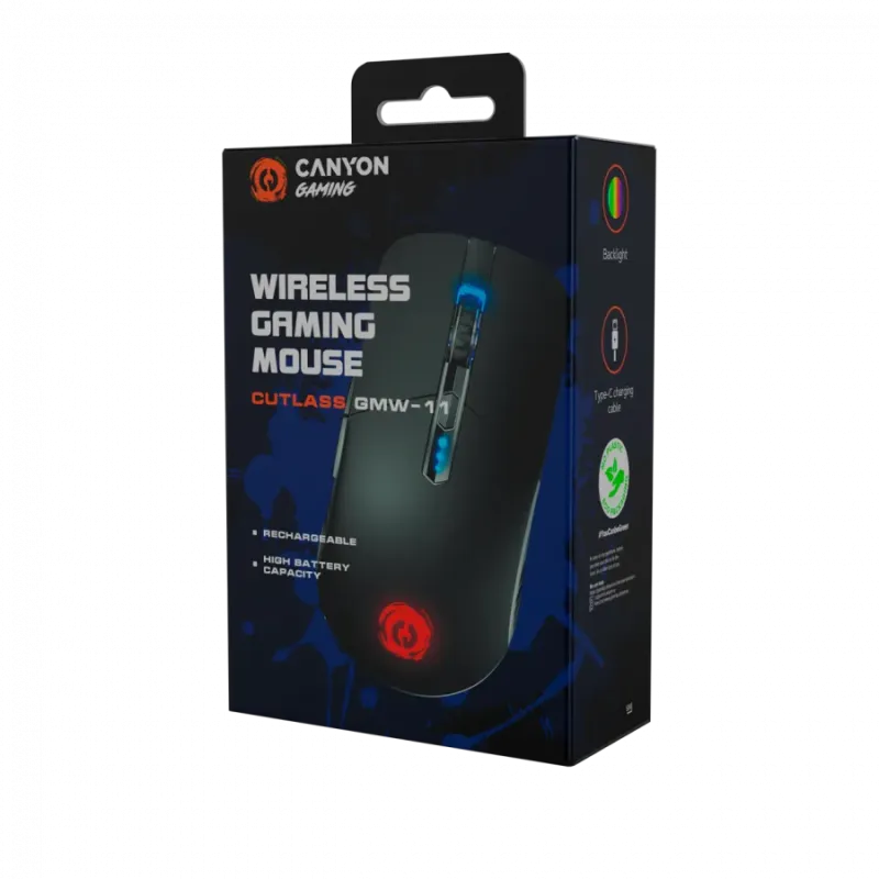 CANYON Gaming Mouse CUTLASS max DPI 2400 RGB Wireless Black - 1