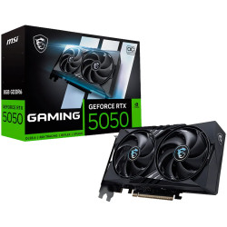 MSI Video Card NVIDIA GeForce RTX 5050 8G GAMING OC, 8GB GDDR6, 128-bit, 2647 MHz Boost, 2560 CUDA Cores, PCIe 5.0 (x8), 3x DP 2