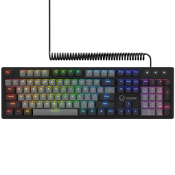 LORGAR Azar 514, Wired mechanical gaming keyboard, RGB backlight, 1680000 colour variations, 18 modes, keys number: 104, 50M cli