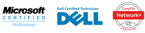 Microsoft Certified Professional, Dell Certified Technician, CompTIA Network+ Certified, Certified Malware Removal Specialist