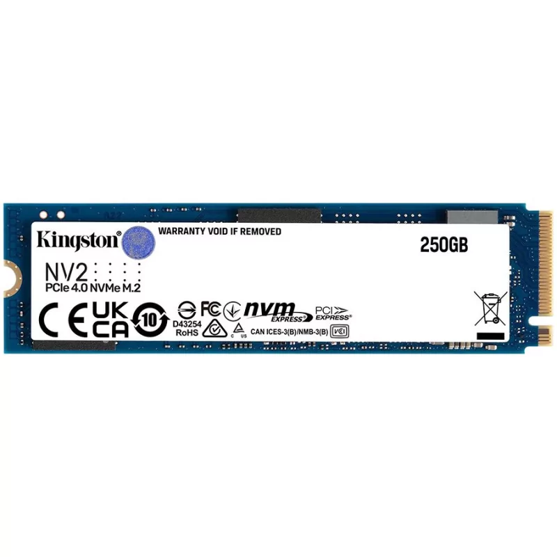 Kingston 250GB NV2 M.2 2280 PCIe 4.0 NVMe SSD, up to 3000/1300MB/s, 80TBW, EAN: 740617329889 - 1 Kingston 250GB NV2 M.2 2280 PCIe 4.0 NVMe SSD, up to 3000/1300MB/s, 80TBW, EAN: 740617329889 - 1