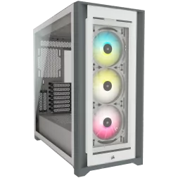 CORSAIR iCUE 5000X RGB Tempered Glass Mid-Tower ATX PC Smart Case — White