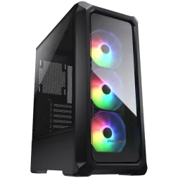COUGAR Archon 2 RGB (Black), Front and Left Panel: Tempered Glass, Mid Tower, Mini ITX / Micro ATX / ATX, USB 3.0 x 2, USB 2.0 x