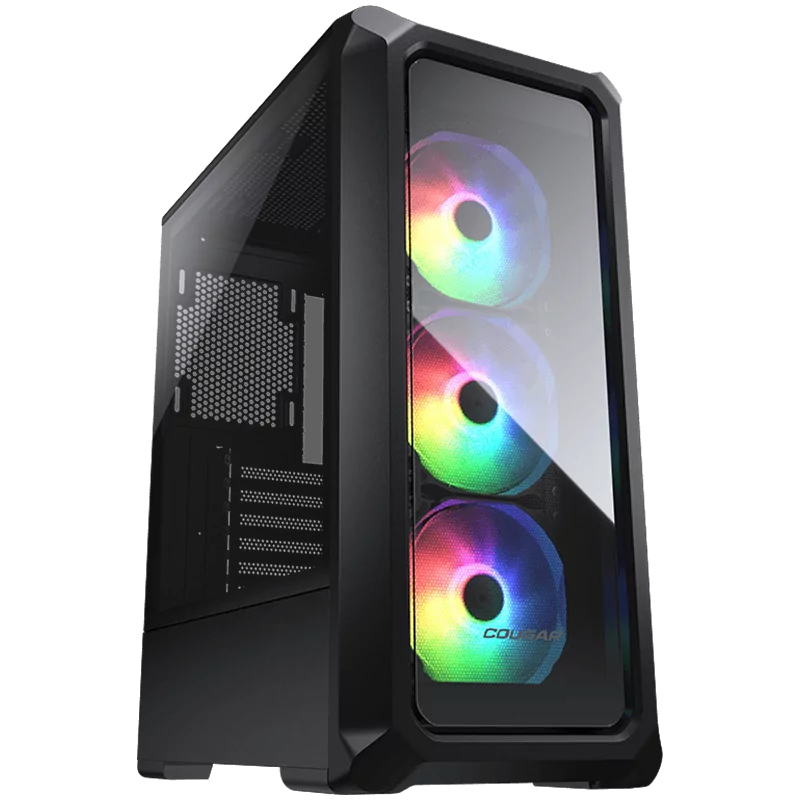 COUGAR Archon 2 RGB (Black), Front and Left Panel: Tempered Glass, Mid Tower, Mini ITX / Micro ATX / ATX, USB 3.0 x 2, USB 2.0 x