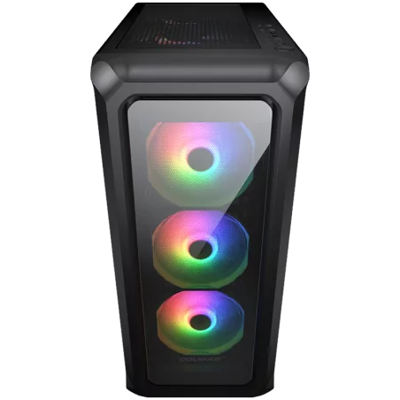 COUGAR Archon 2 RGB (Black), Front and Left Panel: Tempered Glass, Mid Tower, Mini ITX / Micro ATX / ATX, USB 3.0 x 2, USB 2.0 x