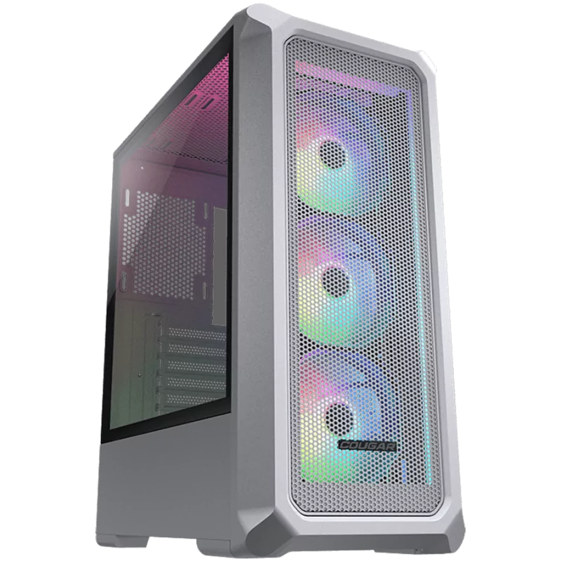 COUGAR Archon 2 RGB (White), Mid Tower, 3x 120 ARGB Fans, RGB Button, 3mm Tempered Glass, Mini ITX / Micro ATX / ATX, USB 3.0 x 