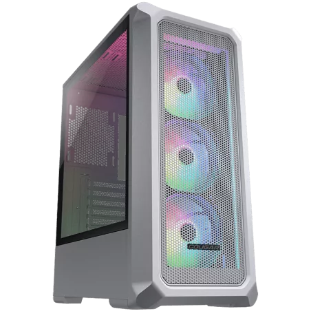 COUGAR Archon 2 RGB (White), Mid Tower, 3x 120 ARGB Fans, RGB Button, 3mm Tempered Glass, Mini ITX / Micro ATX / ATX, USB 3.0 x 