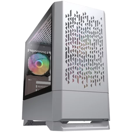 COUGAR MG140 Air RGB - White, Mini Tower, Mini ITX / Micro ATX, USB 3.0 x 2, USB 2.0 x 1, Mic x 1 / Audio x 1, RGB Button, 3x 12