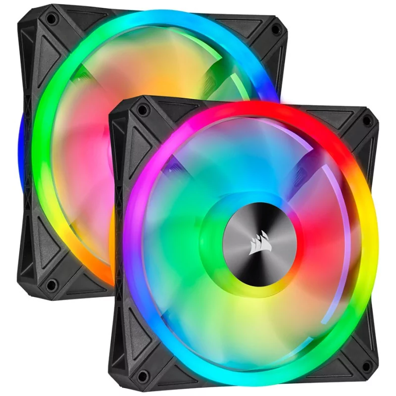 CORSAIR QL Series, QL140 RGB, 140mm RGB LED Fan, Dual Pack with Lighting Node CORE - 1 CORSAIR QL Series, QL140 RGB, 140mm RGB LED Fan, Dual Pack with Lighting Node CORE - 1
