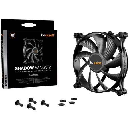 be quiet! Shadow Wings 2 140mm 3 Pin, Fan speed: 900, Noise level: 14.7, black, 3 Years Warranty - 3