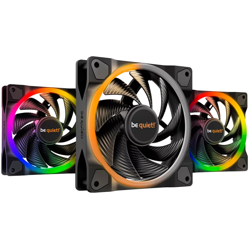 be quiet! LIGHT WINGS 120mm PWM high-speed Triple-Pack, 4-pin, Fan speed: 2500RPM, ARGB (ARGB Hub included), 31 db(A), 3 years w be quiet! LIGHT WINGS 120mm PWM high-speed Triple-Pack, 4-pin, Fan speed: 2500RPM, ARGB (ARGB Hub included), 31 db(A), 3 years w