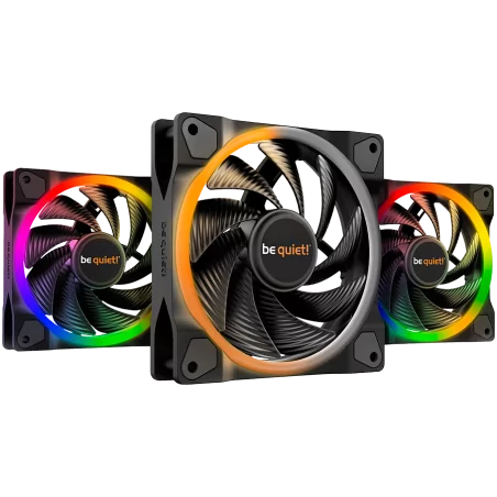 be quiet! LIGHT WINGS 120mm PWM high-speed Triple-Pack, 4-pin, Fan speed: 2500RPM, ARGB (ARGB Hub included), 31 db(A), 3 years w