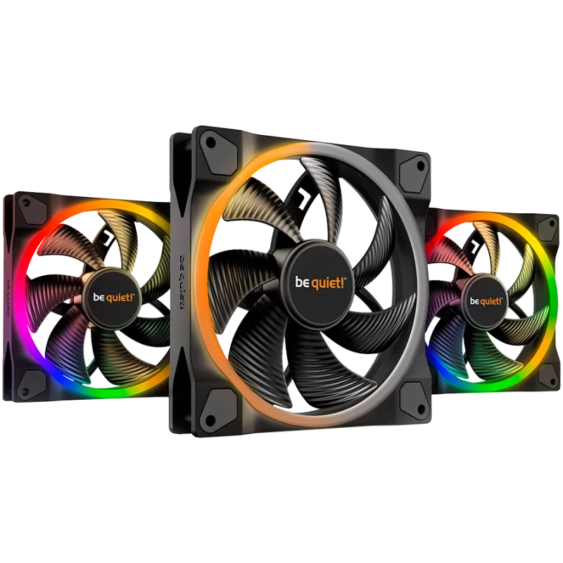 be quiet! LIGHT WINGS 140mm PWM Triple-Pack, 4-pin, Fan speed: 1500RPM, ARGB (ARGB Hub included), 23.3 db(A), 3 years warranty - be quiet! LIGHT WINGS 140mm PWM Triple-Pack, 4-pin, Fan speed: 1500RPM, ARGB (ARGB Hub included), 23.3 db(A), 3 years warranty -