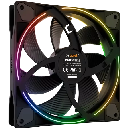 be quiet! LIGHT WINGS 140mm PWM, 4-pin, Fan speed: 1500RPM, ARGB, 23.3 db(A), 3 years warranty - 2