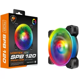 COUGAR Vortex RGB SPB 120 Cooling Fan, Hydro-Dynamic Bearing,PWM 600-1500 R.P.M,Air Flow - 43.54 CFM 73.94 m3/h, Air Pressure - 