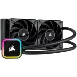 CORSAIR iCUE H100i RGB ELITE Liquid CPU Cooler, 240mm Radiator, Dual 120mm PWM Fans, Intel: LGA1700/LGA1200/LGA115X/LGA20XX, AMD