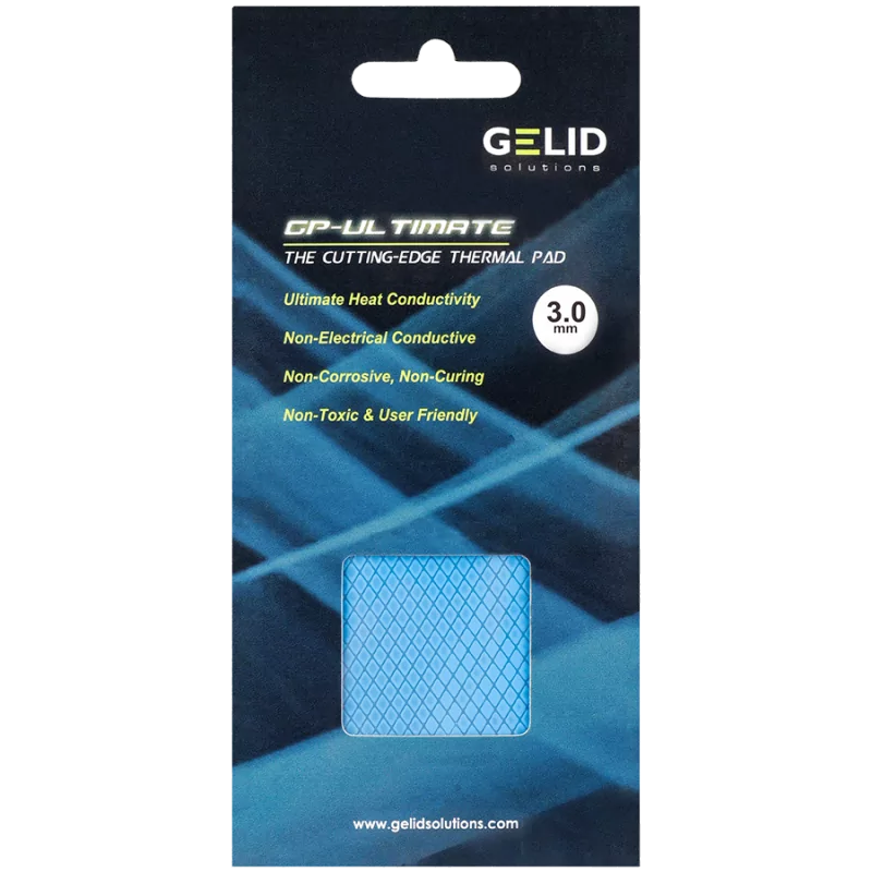 GELID GP-ULTIMATE 90 x 50 THERMAL PAD, Single Pack (1pc included): 3 mm, Density (g/cm3): 3.2, Size (mm): 90 x 50, Thermal Condu GELID GP-ULTIMATE 90 x 50 THERMAL PAD, Single Pack (1pc included): 3 mm, Density (g/cm3): 3.2, Size (mm): 90 x 50, Thermal Condu