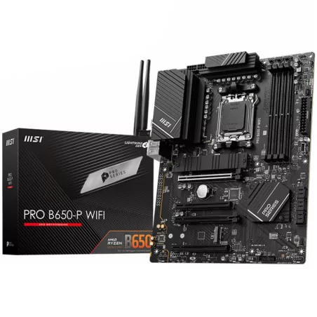 MSI PRO B650-P WIFI, AMD Ryzen 7000, Dual Channel DDR5 6400+MHz, 4x PCIe x16 slot, 2x M.2 slot, 1x HDMI, 2x USB 3.2 Gen 1, 4x US