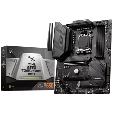 MSI Main Board Desktop MAG B650 TOMAHAWK WIFI (AM5,4x DDR5,HDMI,DP,2x PCI-E x16,1x PCI-E x1,3xM.2,6xSATA 6G,6x USB 2.0,6x USB 3.