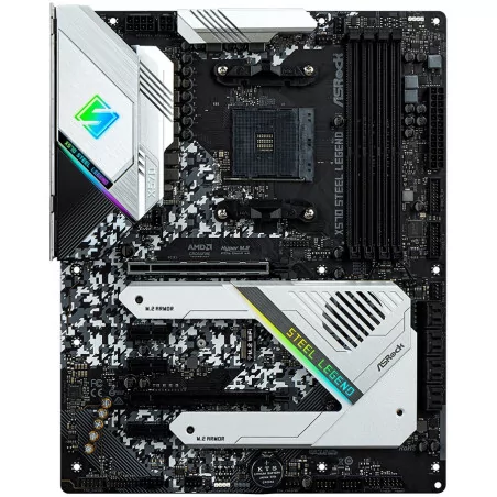 ASROCK Main Board Desktop X570 STEEL LEGEND (AM4, X570, 4xDDR4, 2xPCIe 4.0x16, 3xPCIe 4.0x1, 8x SATA, 2x Hyper M.2, 2x USB3.2 Ge