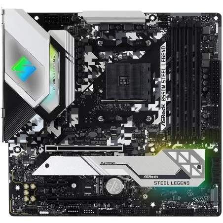 ASROCK Main Board Desktop B550M STEEL LEGEND (4xDDR4, HDMI/DP ,PCIe 3.0 x16, PCIe 2.0 x1, 2xM.2, 4 SATA3, USB, 1xCOM Port Header