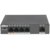 4-Port PoE Switch 10/100 Mbps (Unmanaged), 1 Uplink port, transmission distance of power and data up to 250m (extended mode). - 
