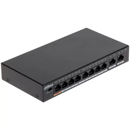 Dahua 8-Port 10/100 PoE Switch + 2 Uplink Gigabit port, Port1≤60W, Port2-8≤30W, Total≤96W - 2