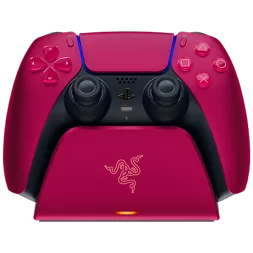 Razer Quick Charging Stand for PS5 - Cosmic Red, Quick Charge, Curved Cradle Design, Matches Your PS5 DualSense Wireless Control