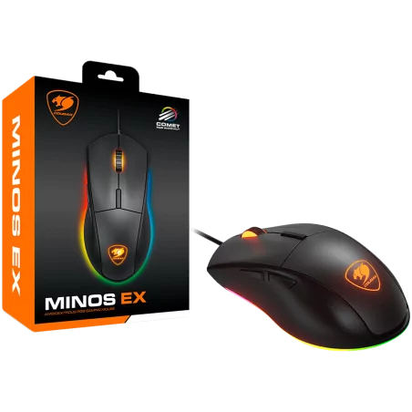 COUGAR Minos EX, Gaming Mouse, PAW3309 Optical gaming sensor, RGB Lightning, 6400 DPI, 1000Hz Poling rate, 20M gaming switches, 