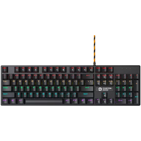 Wired black Mechanical keyboard With colorful lighting system104PCS rainbow backlight LED,also can custmized backlight,1.8M brai