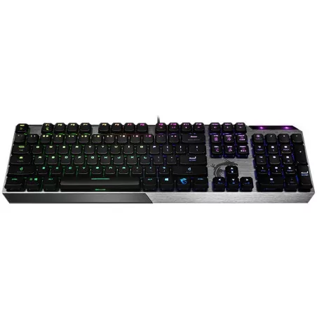 MSI VIGOR GK50 LOW PROFILE US Mechanical Gaming Keyboard, Kailh Low Profile White Clicky Switches, 6+N Key Rollover, MSI Mystic 