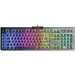 EVGA Z12 RGB Gaming Keyboard, RGB Backlit LED, 5 Programmable Macro Keys, Dedicated Media Keys, Water Resistant