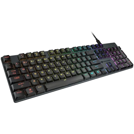 COUGAR LUXLIM, Gaming Keyboard, Low-Profile Optical-Mechanical Red Switches, Unibody CNC Aluminum Frame, 14 Backlight Effects, T