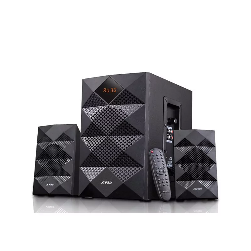 F&D A180X 2.1 Multimedia Speakers, 42W RMS (14Wx2+14W), 2x3'' Satellites + 5.25'' Subwoofer, BT 5.0/AUX/USB/FM/LED Display/Remot F&D A180X 2.1 Multimedia Speakers, 42W RMS (14Wx2+14W), 2x3'' Satellites + 5.25'' Subwoofer, BT 5.0/AUX/USB/FM/LED Display/Remot