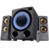 F&D F770X 2.1 Multimedia Speakers, 76W RMS, 4x2.5'' Satellites + 5.25'' Subwoofer, BT 5.0/Optical/AUX/USB/FM/Multi-color LED/LED