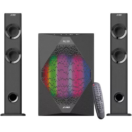 F&D T-300X 2.1 TV Speakers, 70W RMS (17.5Wx2+35W), 2x2.25'' Satellites (soundbar design) + 8'' Subwoofer, BT 4.0/AUX/USB/FM/Mult