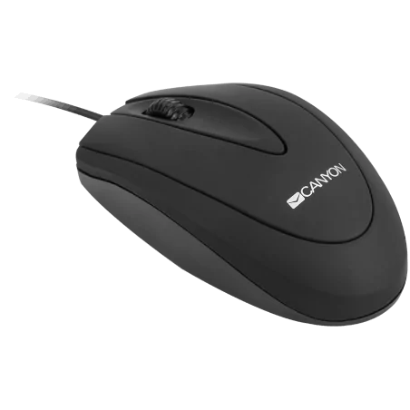 CANYON CM-1 wired optical Mouse with 3 buttons, DPI 1000, Black, cable length 1.8m, 100*51*29mm, 0.07kg - 1