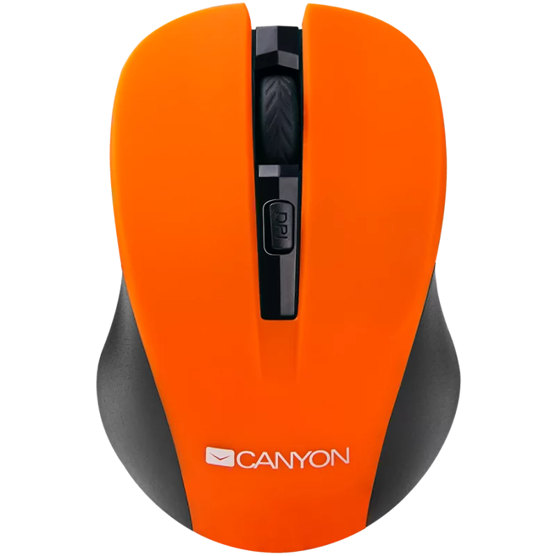 CANYON MW-1 2.4GHz wireless optical mouse with 4 buttons, DPI 800/1200/1600, Orange, 103.5*69.5*35mm, 0.06kg - 1 CANYON MW-1 2.4GHz wireless optical mouse with 4 buttons, DPI 800/1200/1600, Orange, 103.5*69.5*35mm, 0.06kg - 1