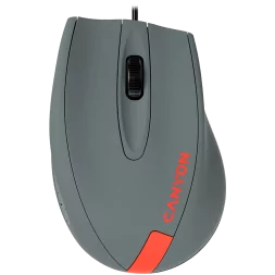 CANYON Wired Optical Mouse with 3 keys, DPI 1000 With 1.5M USB cable,Gray-Red,size 68*110*38mm,weight:0.072kg