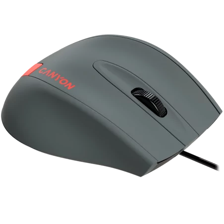 CANYON Wired Optical Mouse with 3 keys, DPI 1000 With 1.5M USB cable,Gray-Red,size 68*110*38mm,weight:0.072kg - 3