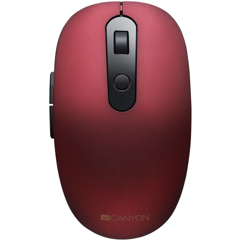 CANYON MW-9 2 in 1 Wireless optical mouse with 6 buttons, DPI 800/1000/1200/1500, 2 mode(BT/ 2.4GHz), Battery AA*1pcs, Red, sile CANYON MW-9 2 in 1 Wireless optical mouse with 6 buttons, DPI 800/1000/1200/1500, 2 mode(BT/ 2.4GHz), Battery AA*1pcs, Red, sile